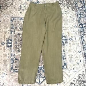 Chico’s 100% Linen Pants. Zipper and button fly and elastic size 2 ( size 12)